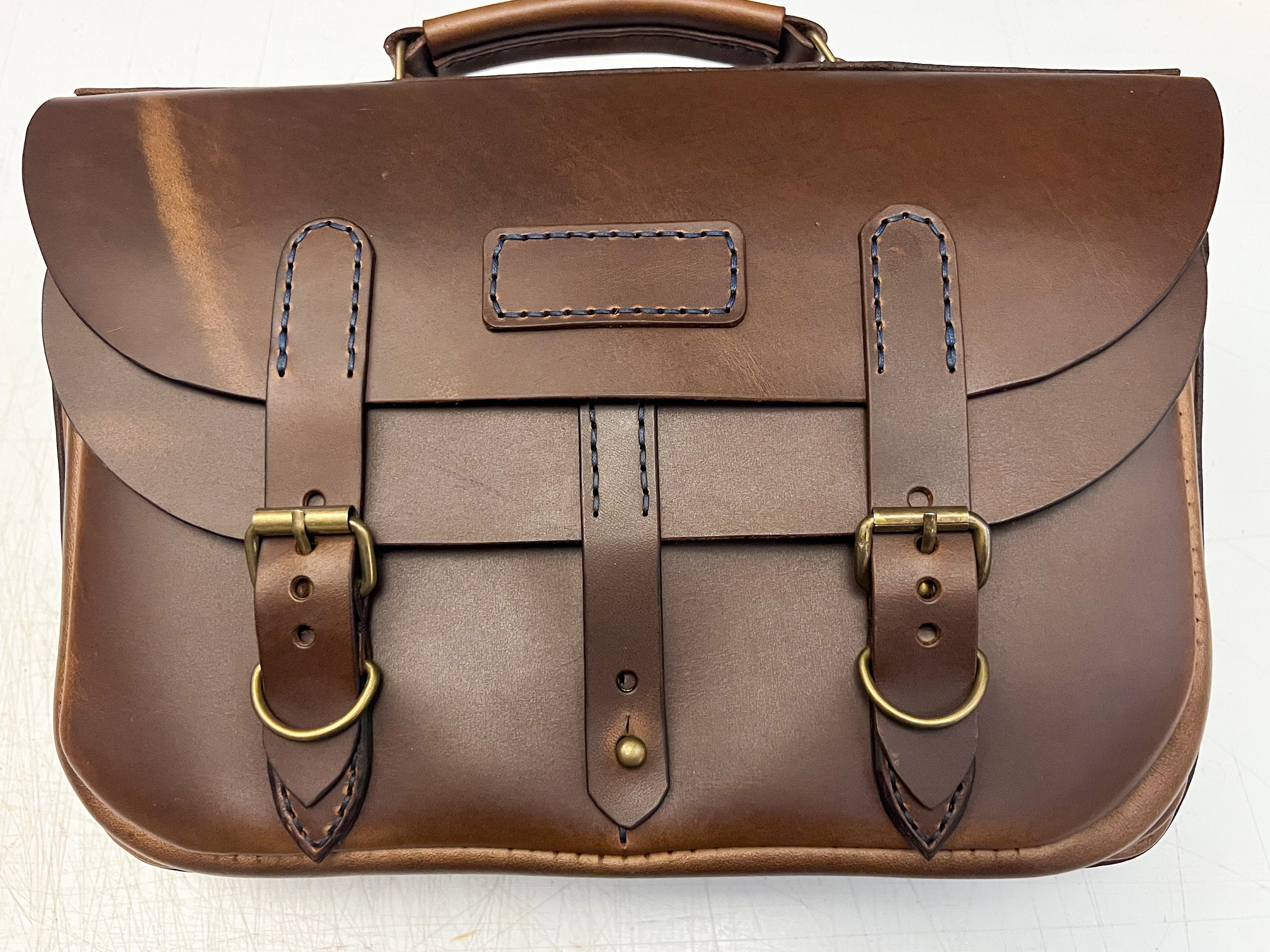 Chocolate Brown Medium Sized Briefcase with laptop space - Etsy 日本