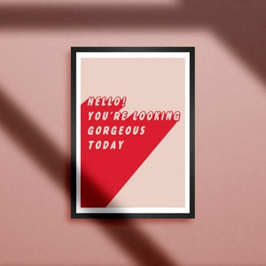 Motivational Poster, Self Esteem Bathroom Wall Art, Pink Dorm Wall Art Body Positivity Print, Inspirational Bedroom Wall Art Self Love Print image 3