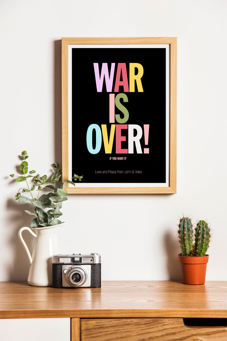 War Is Over Poster 1970s Wall Art War Is Over Print Peace Poster Bedroom Wall Art Print 70s Wall Art Anti War Poster Propaganda Poster