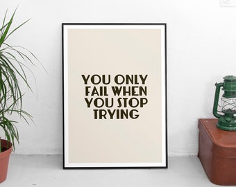 Pôster motivacional, Impressão "Não Desista", Arte de parede inspiradora, Arte de parede minimalista, Impressão inspiradora, Impressão motivacional, Decoração para escritório