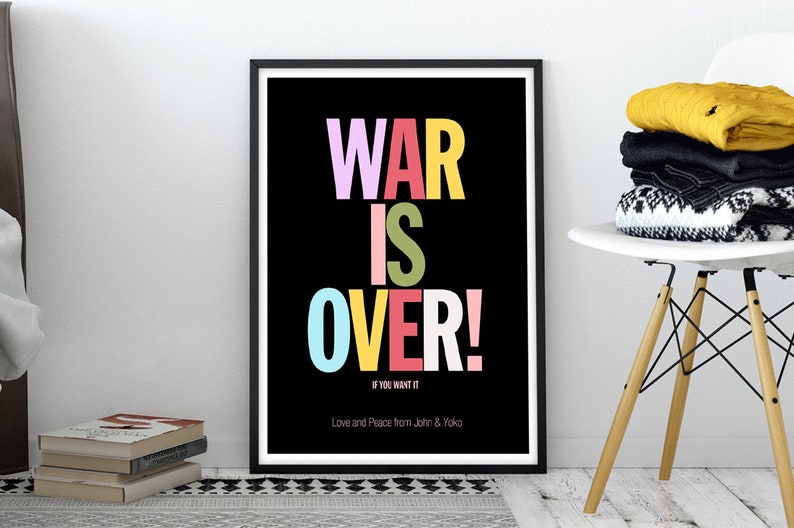 War Is Over Poster 1970s Wall Art War Is Over Print Peace Poster Bedroom Wall Art Print 70s Wall Art Anti War Poster Propaganda Poster