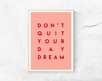 Inspirational Wall Art Print, DON'T QUIT Motivational Poster, Quote Wall Art Minimalist Poster, Inspiring Poster Dorm Wall Art Cubicle Decor