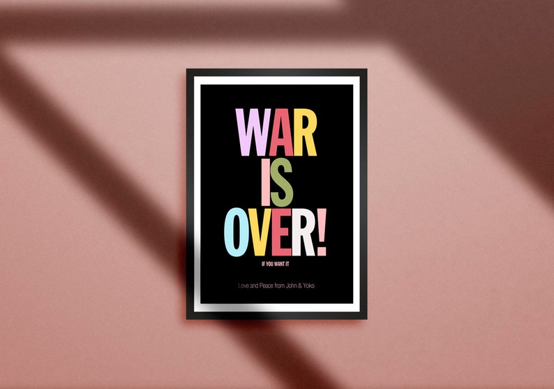 War Is Over Poster 1970s Wall Art War Is Over Print Peace Poster Bedroom Wall Art Print 70s Wall Art Anti War Poster Propaganda Poster