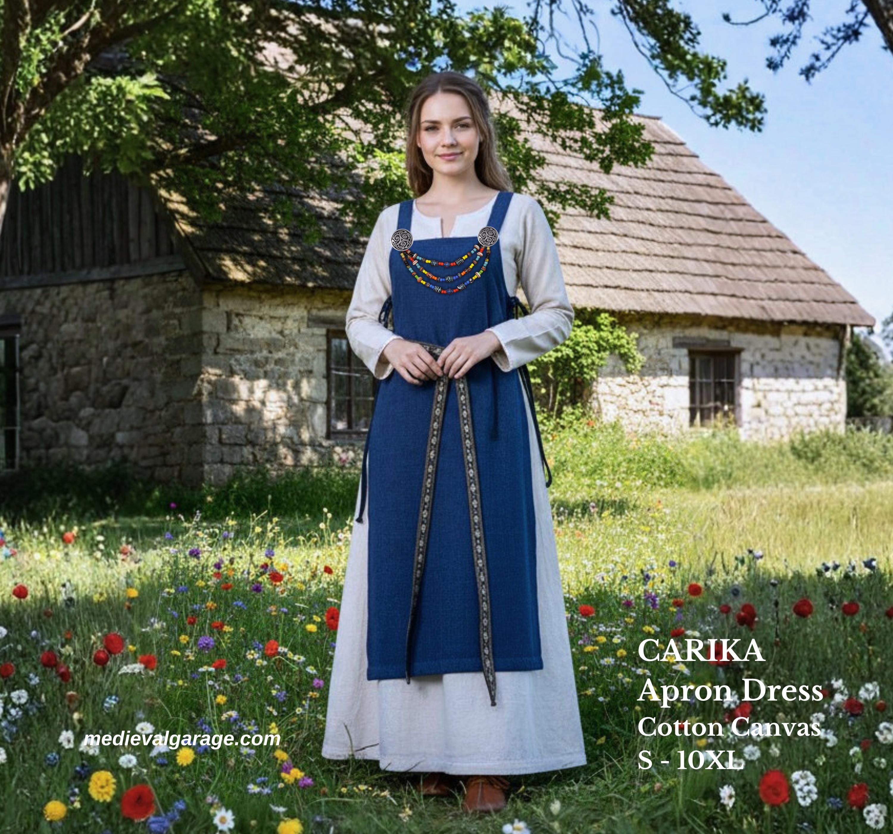 CARIKA Viking Apron Dress, Cotton Canvas Sleeveless Overdress, Historical Layering Garment S-10XL CARIKA Viking Apron Dress, Cotton Canvas Sleeveless Overdress, Historical Layering Garment S-10XL