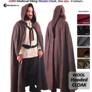LIGHT WARRIOR CAPE. | Cream Hooded Wool Cloak, Viking Cloak LIGHT WARRIOR CAPE. | Cream Hooded Wool Cloak, Viking Cloak