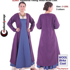 Medieval VikingWoolen Birka (ELIKA) Coat, Reenactment Costume, SCA LARP Renaissance Faire Cosplay Outfit, Viking Age Apparel, S---10XL