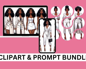It's a White Party | Clipart and Prompt Bundle
