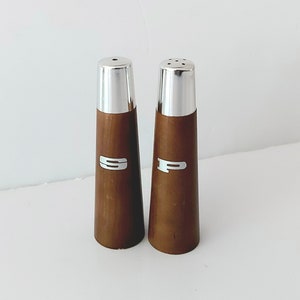 Midcentury Teak Salt and Pepper Shakers