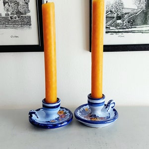 Pair of ceramic candlesticks from Portugal