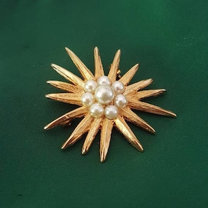 Vintage Atomic Style Starburst Brooch