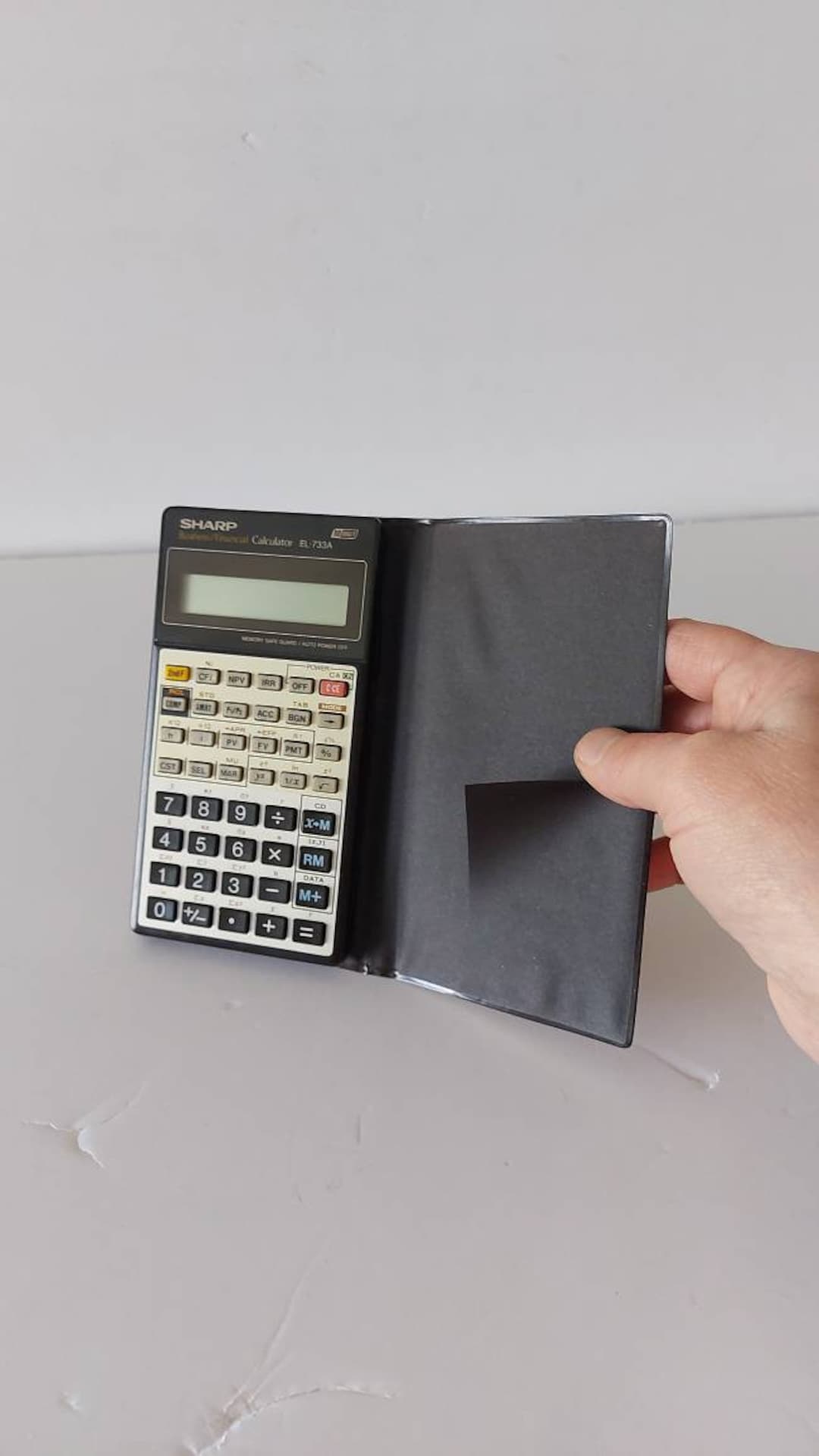 sharp-calculator-model-el-733a-business-financial-vintage-etsy