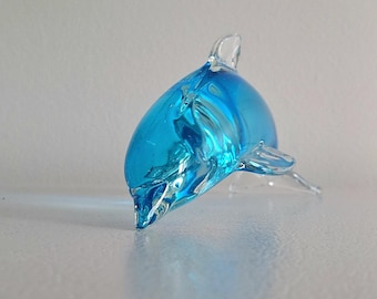 Dauphin En Cristal Bleu D'Arques – Ornement Français Vintage 15cm