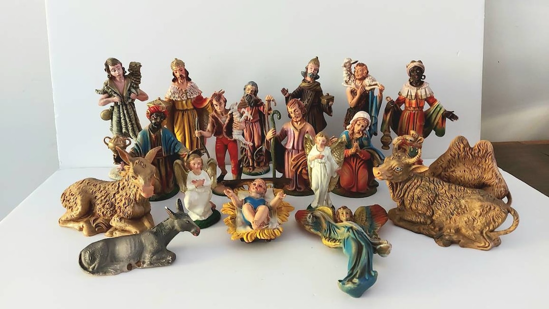 18 Vintage Italian Nativity Scene Figurines Etsy Canada
