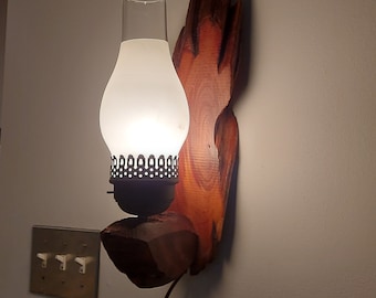 Vintage wooden wall sconce lamp