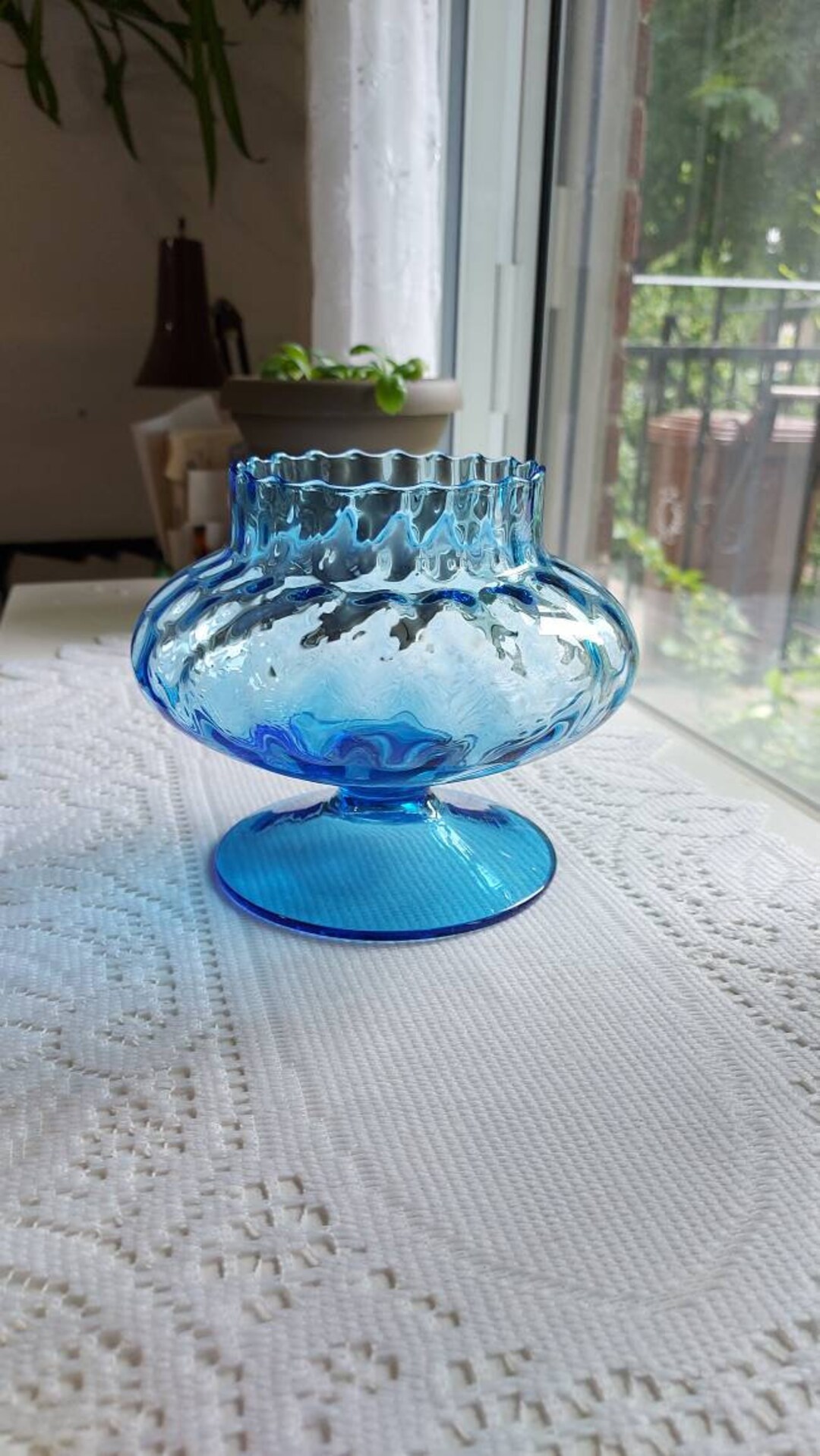 Vintage Blown Glass Empoli Candy Box Vase Etsy