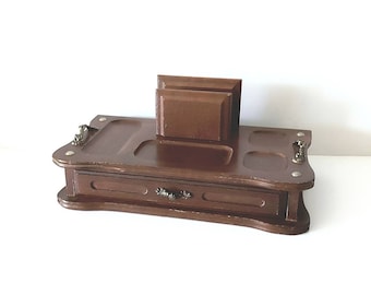 Vintage wooden desk organizer