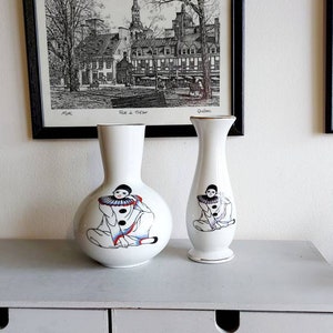 Pierrot Harlequin Clown ceramic soliflore vase