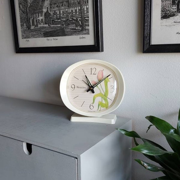 Westclox floral theme alarm clock
