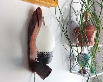 Vintage wooden wall sconce