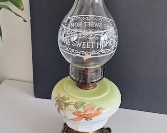 Lámpara de queroseno antigua de cristal Fostoria