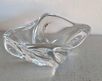 Antique crystal ashtray signed Daum France