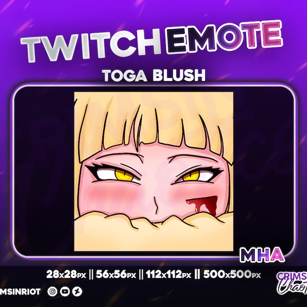 MHA || Toga Blush Emote - Anime Emote For Youtube, Discord, Twitch