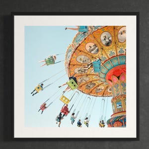 Santa Cruz Beach Boardwalk Swings Photo: California Pastel Film Print