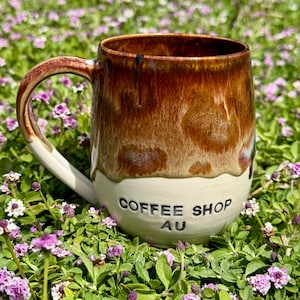 Coffee Shop AU Fandom Fanfiction Mug, 14oz, handmade in California.