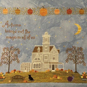 Magic of Autumn PDF cross stitch pattern Digital Heartsong Stitchery