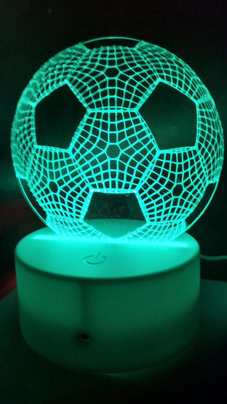 3D LED Football Lamp / Light Handmade in UK 16 colours and | Etsy