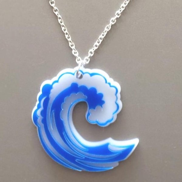 Making waves acrylic necklace - Dive into style with this sea-inspired jewellery