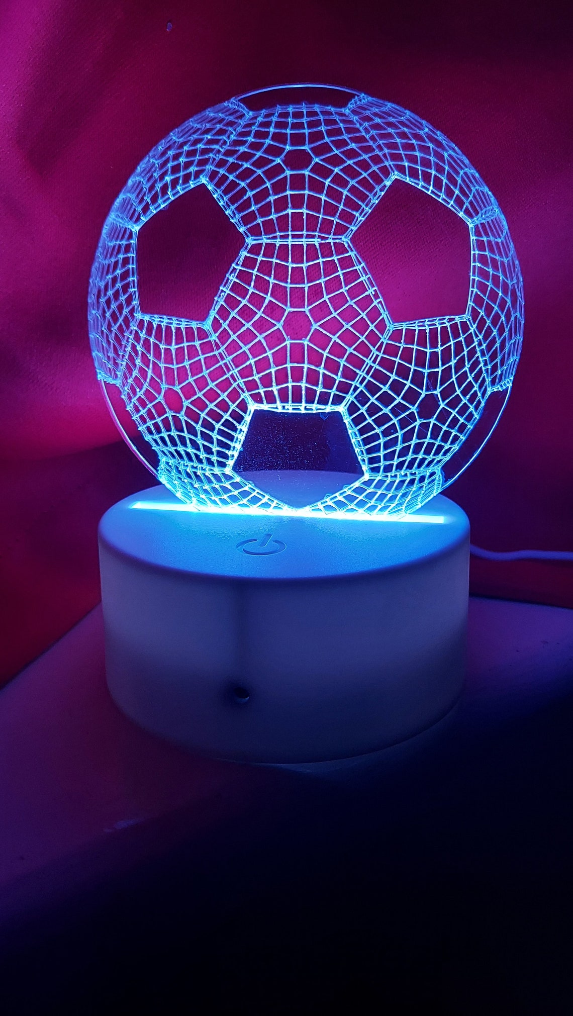 3D LED Football Lamp / Light Handmade in UK 16 Colours and - Etsy UK