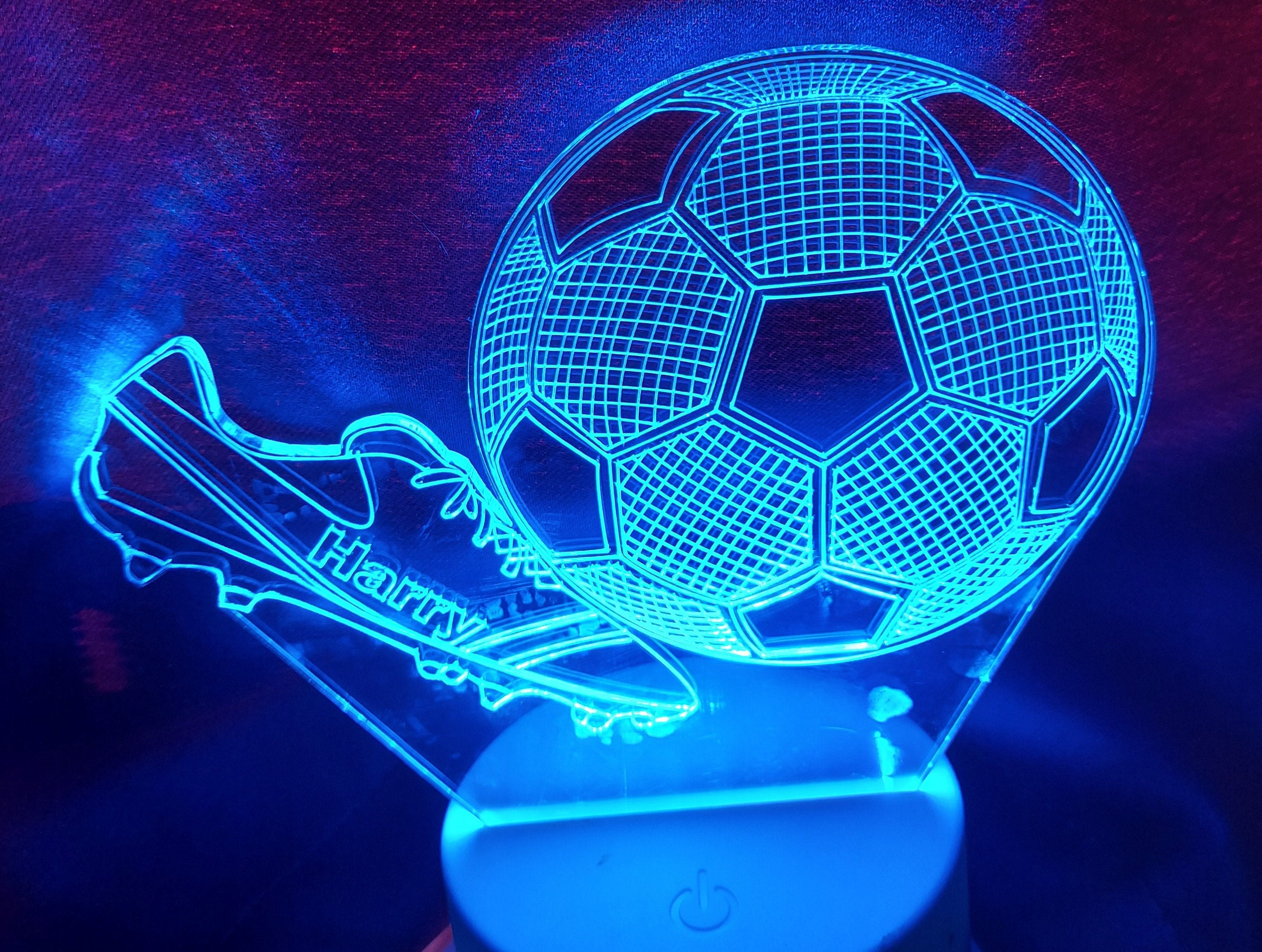 3D LED Personalised Football and Boot Kicking Sport Boys Kids Etsy UK