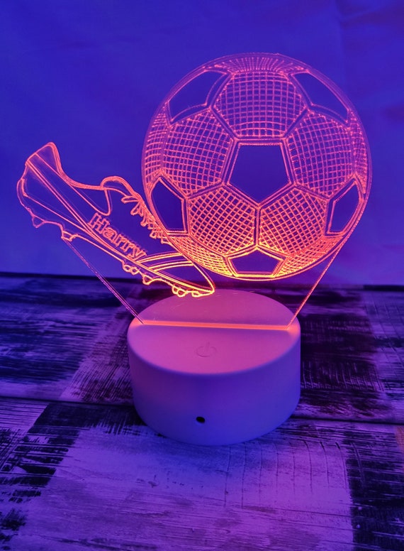 Lampe LED 3D personnalisée pour chambre d'enfant de football