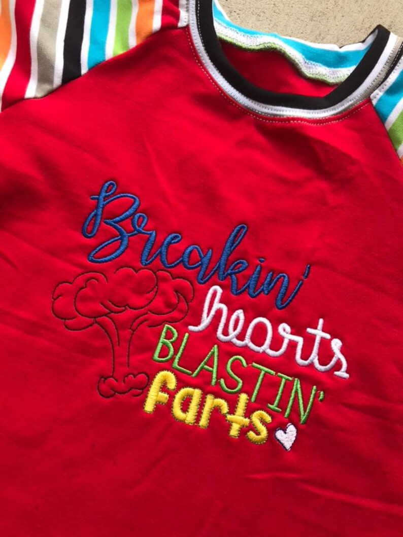 Breakin' Hearts Blastin' Farts Embroidery Design 5x7 - Etsy