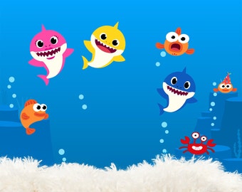 Baby Shark Background Etsy Baby Shark Background Etsy