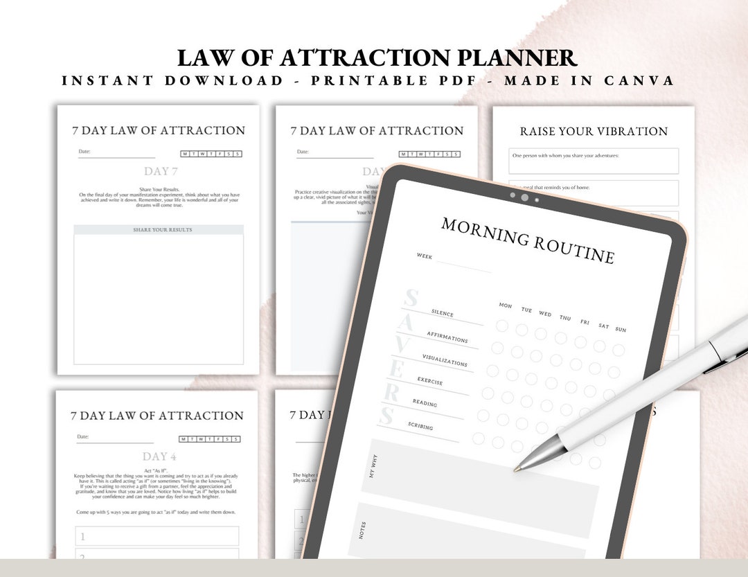 Law of Attraction Planner | Law of Attraction Journal | Manifestation ...