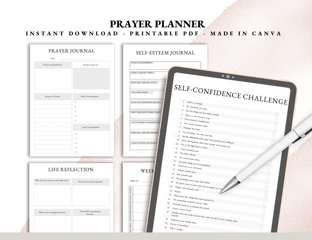 Prayer Planner Prayer Journal Printable Bible Study Guide Gratitude