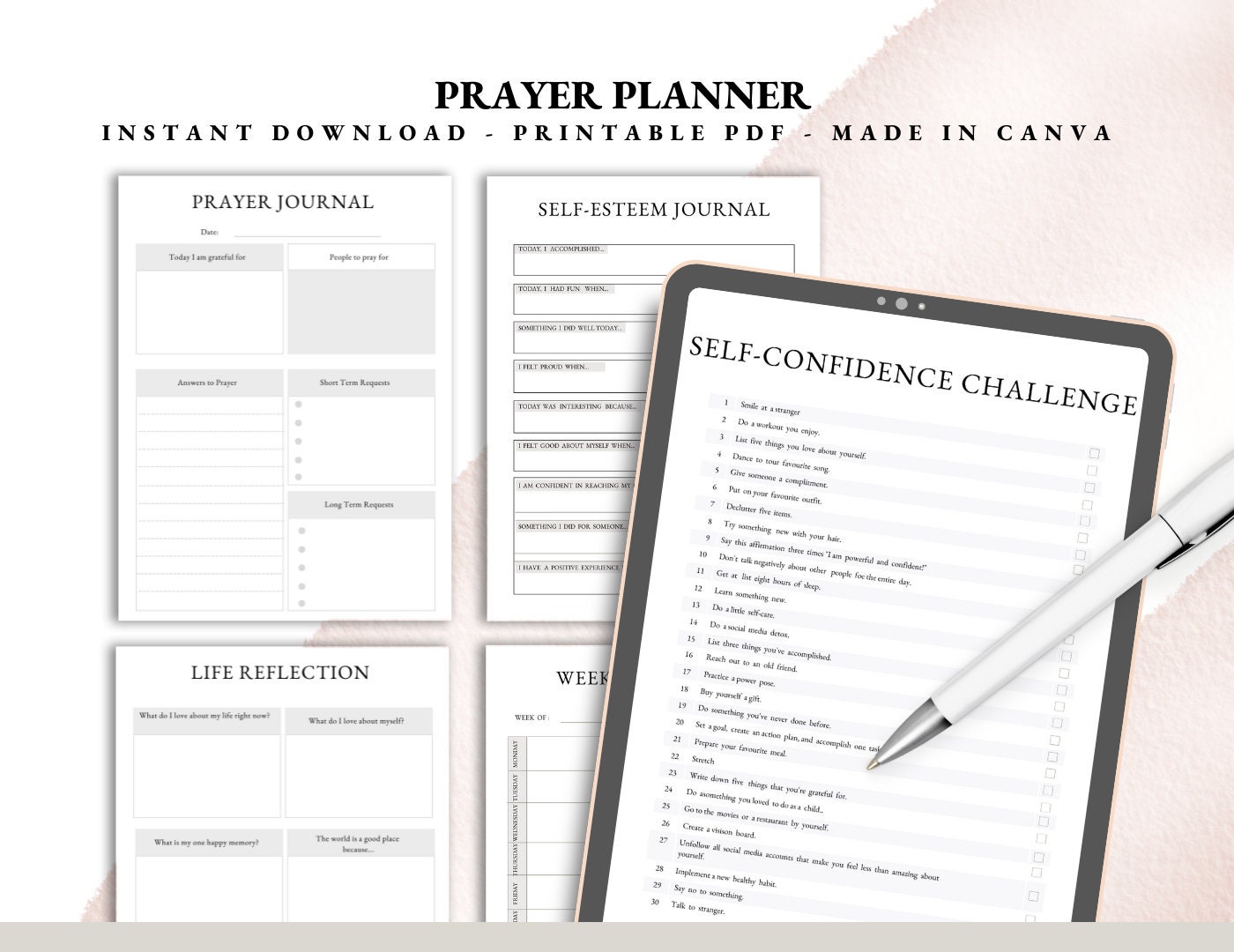 Prayer Planner | Prayer Journal Printable | Bible Study Guide ...