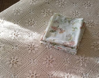 Sale Vintage sheets set of 3 flat pillowcases king size floral, earth tones, granny chic, grandmillennial, cottagecore, shabby chic, country
