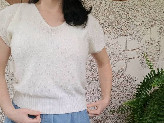 Sale Vintage sweater Barry and Me Too white short… - image 2