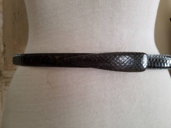 Sale Vintage snakeskin belt XXL Fob Trading, adju… - image 9
