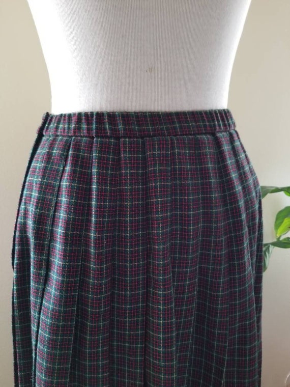 Sale Vintage plaid skirt Susan Bristol 10 red gre… - image 5