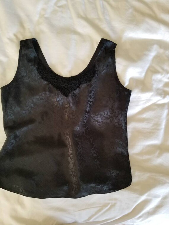 Sale Vintage Black Camisole Lucie Ann II Medium 3… - image 6