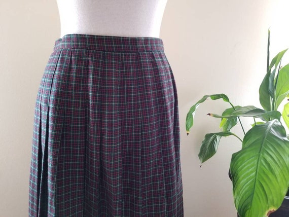Sale Vintage plaid skirt Susan Bristol 10 red gre… - image 3