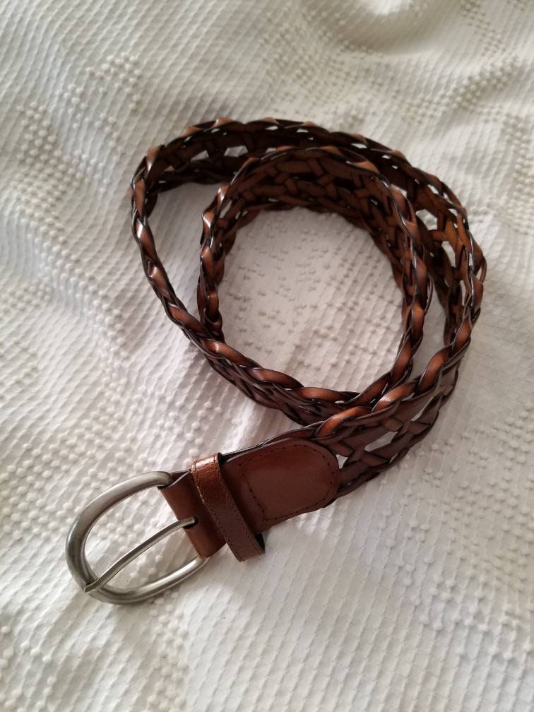 Vintage Braided Belt / Genuine Leather / Thick / Wide / Woven - Etsy
