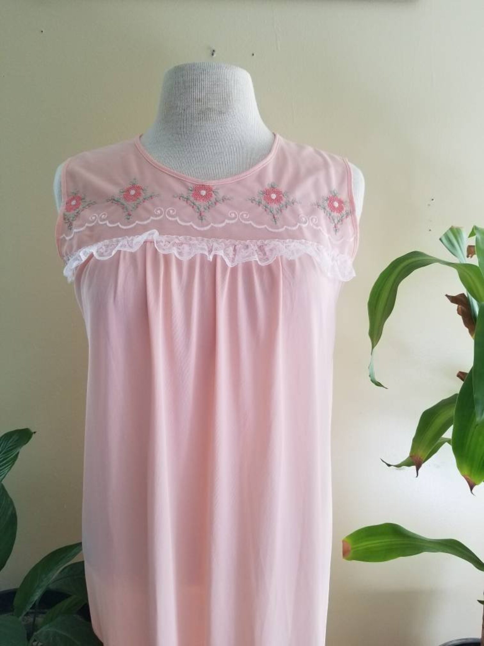 Vintage Maxi Nightgown / Jcpenney / Large / 3840 / Peach / Etsy