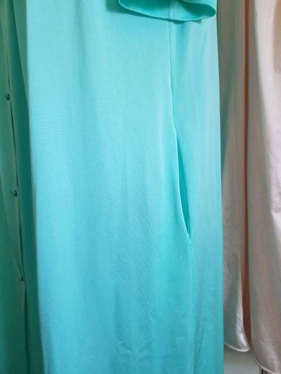 Sale Vintage Shadowline Green Dress Robe Large - image 5