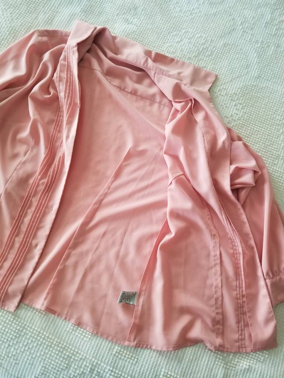 Sale Vintage blouse pink long sleeves straight co… - image 9