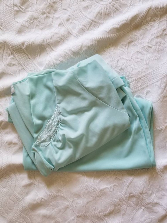 Sale Vintage Teal Vassarette Pajama Pants Set XXXL - image 7